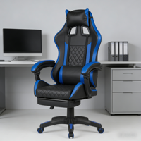 Chaise de jeu, chaise d'ordinateur pour la maison, chaise de jeu ergonomique, chaise de bureau confortable inclinable et réglable, chaise pivotante en PVC