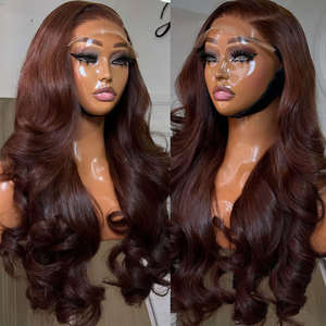 Maßgefertigte Rohe Vietnamesische Perücke Echthaar Body Wave Lace Front Perücken Echthaar Großhandel 99j Highlight Klebstofffreie HD Lace Frontal Perücken - Product Image 4