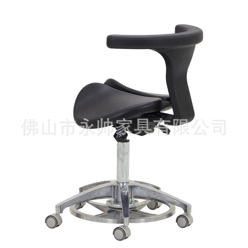 Foot Control Black Saddle Chair