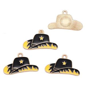 Breloque en alliage de designer, motifs chat, chapeau de cowboy et botte, émaillée, pour la fabrication de bijoux, pendentifs de collier, accessoires de bricolage pour téléphone et artisanat - Product Image 6
