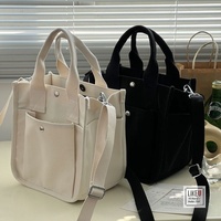 Sac à déjeuner en toile de style coréen, anime, dessin animé, avec grande capacité, fermeture ouverte pour les cours, les voyages