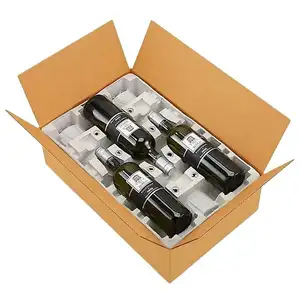 Custom Biodegradable Paper Pulp Molded 3 Wine Bottle Tray Shippers For Wine Shipper Packaging Box
