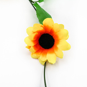 Artificial Sunflower Vine 2.3m Length Plastic Fake Flower <b>Decor</b> For Home <b>Wall</b> Air Conditioner Decoration Green <b>Leaves</b> - Product Image 2