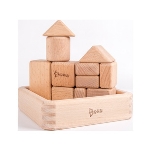 Modelo de montaje de Color de madera de grano grande de madera maciza grande Los niños pueden masticar bloques de Castillo de madera - Product Image 4