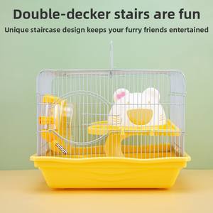 Cage à <span class=keywords><strong>hamster</strong></span> avec tunnel, design solide, en plastique écologique, construction métallique, fermeture à bouton, taille personnalisable, toutes saisons, petits animaux - Product Image 4