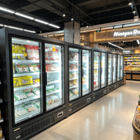 Réfrigérateur professionnel pour boissons, congélateur vertical haute capacité pour aéroport, gare, terminal