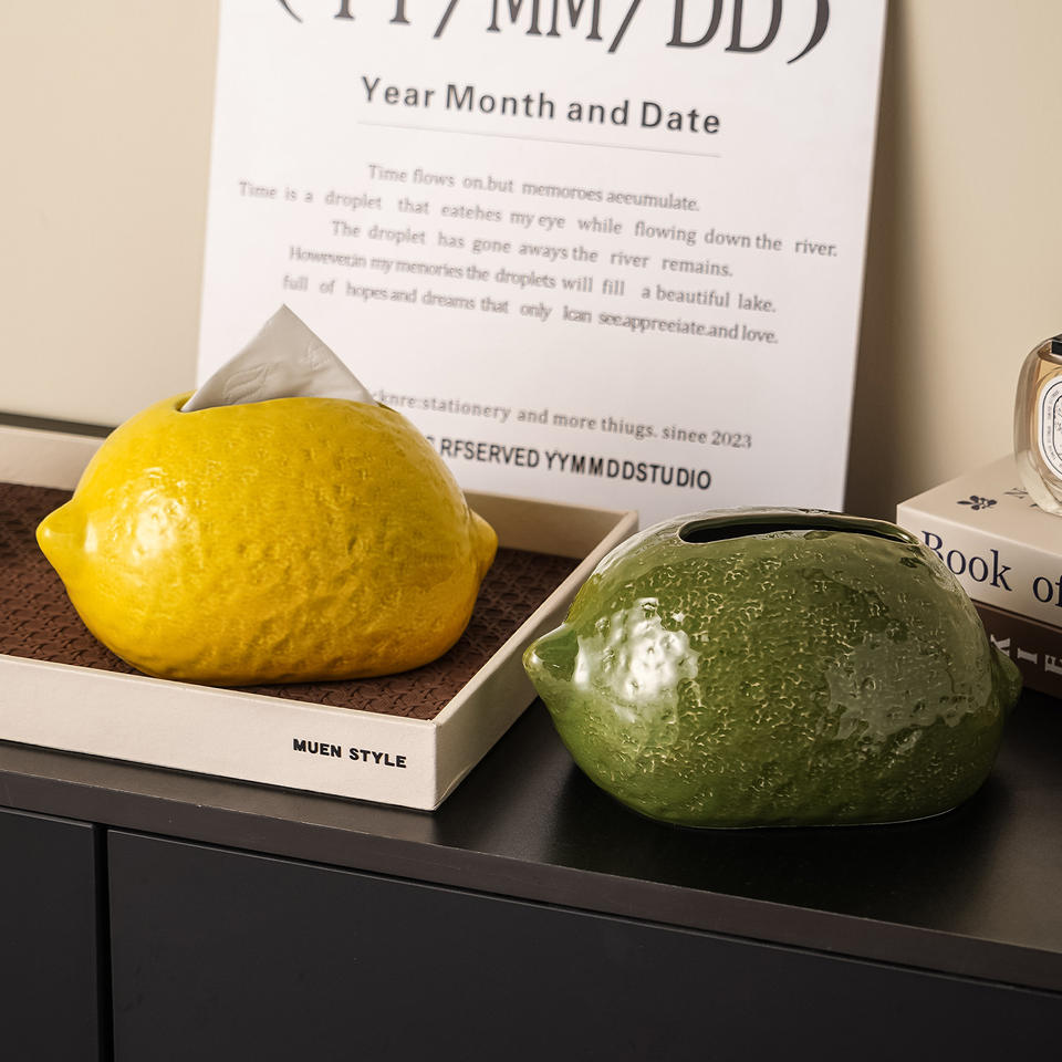 Creative Luxury Lemon Ceramic Tissue Box, Nordic Style Design, Home ...