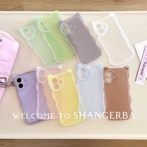 Mới Đến Động Vật Mèo Hình Dạng Tai Màu Tinh Khiết Nửa Rõ Ràng Sóng Phim Hoạt Hình Trường Hợp Điện Thoại Cho <span class=keywords><strong>Iphone</strong></span> 16 15 14 13 Pro Max - Product Image 2