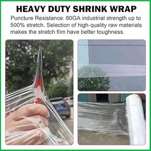 Huamaohengchun 20 Inch HDPE Stretch <b>Wrap</b> Roll Heavy Duty 1500ft 80 Gauge <b>Clear</b> Industrial Strength Food Grade Tensile Film - Product Image 5