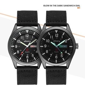 INFANTRY IN044 Popüler Siyah Renkli Klasik Saat 2026 Naylon Kayış Suya Dayanıklı Basit Günlük Kullanım Stokta Benzersiz Saat Seti - Product Image 6