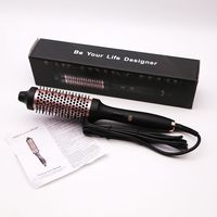 Brosse à air chaud professionnelle 2-en-1 : Sèche-cheveux volumateur et styler ionique avec écran LED et boucleur rotatif