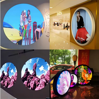Écran LED circulaire double face HDR10+ pour affichage dynamique de logo vidéo en magasin, signalétique publicitaire intérieure et extérieure