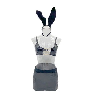 Traje de Disfraces de Conejita para Actuación en Club Nocturno, Falda Corta de Poliéster con Cierre de Cremallera y Cuentas, Traje Sexy COS para Mujer - Product Image 5