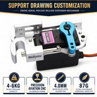 Distributeur de charge utile Waillynice CNC en aluminium pour drone, moteur servo, crochet de délivrance de 4-6 kg pour bateau RC, pêche et sauvetage
