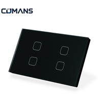 Interruptor Táctil Inteligente Comans Tuya Zigbee, Panel de Vidrio Táctil para Control de Voz por Altavoz Inteligente, Fabricante para EE. UU. y Australia