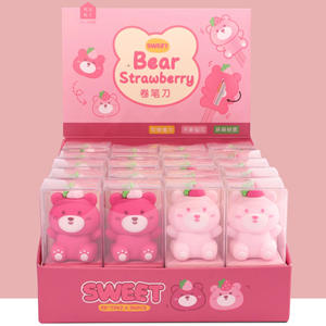 AL creativo astronauta sacapuntas hamburguesa patatas fritas estudiantes Sacapuntas de silicona fresa oso estudiante Mini sacapuntas - Product Image 4