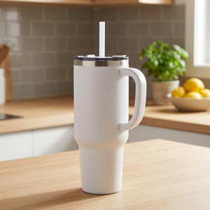 Tazza Sydney a Doppia Parete in Rame con Isolamento Sottovuoto da 1200ml, Senza Marchio, con Cannuccia, Modello 100802-1 - Product Image 2