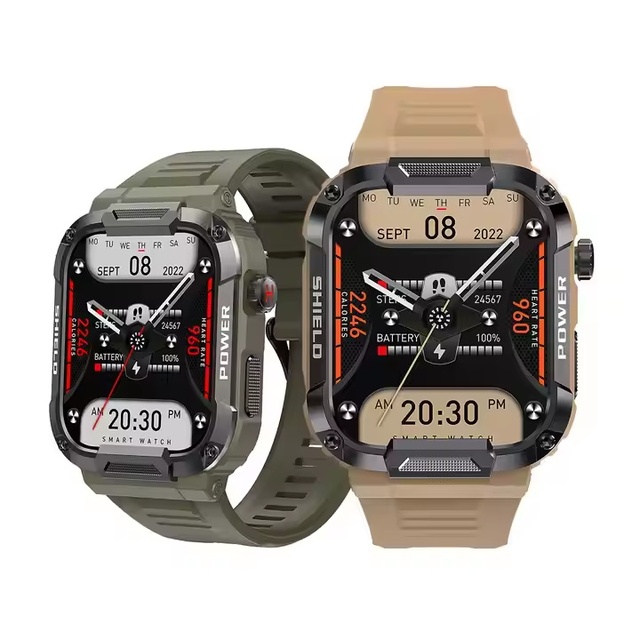 MK66 Smart Watch 1.85inch HD Big Screen IP67 Dustproof Anti-Drop Voice Music Healthy Monitor Answer Calls Wireless Charging