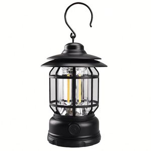 <b>Solar</b> Rechargeable Led Camping Satchel Retro Style Outdoor Warm Multifunctional Tent Light Battery <b>Powered</b> <b>Lantern</b> Custom Logo - Product Image 3