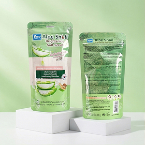 Y690 YOKO ALOE SNAIL BRIGHTENING SALT <b>SCRUB</b> 350g. <b>Body</b> <b>Scrub</b> Blend of Aloe Vera & Snail Slime from Korea for Skin Radiance - Product Image 1