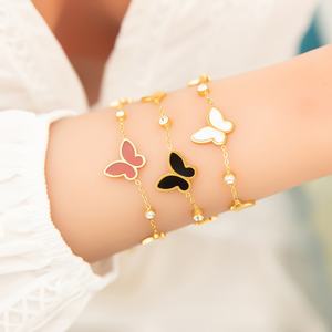 Light Luxury High-End Stainless Steel <b>Charm</b> Bracelet Trendy Hollowed Out Design for Anniversaries - Product Image 1