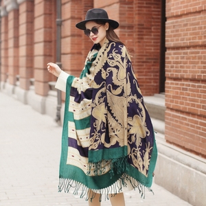 Winter Luxury Oversize Large Blanket Pashmina Shawls Soft Dupatta 100% Pure <strong>Wool</strong> Floral Scarf <strong>Wraps</strong> for Women - Product Image 6