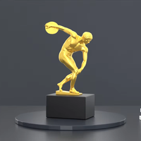 Statue d'homme sportif personnalisée en métal plaqué or/argent Conception 3D pour l'événement Souvenirs de récipiendaire de récompenses Produit artisanal en métal de qualité supérieure