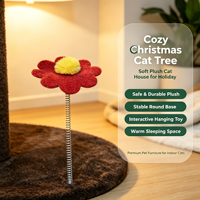 Stephan Roberts Arbre à chat multi-niveaux de style moderne avec poteaux à gratter et condos en peluche - Pour usage intérieur 52" H