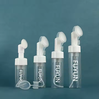 Bouteille de brosse de nettoyant pour le visage en silicone avec pompe à mousse ronde pulvérisateur cosmétique navire pour mousse moussante bouteilles en plastique