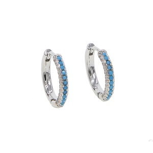 Promotion Nano <span class=keywords><strong>turquoise</strong></span> <span class=keywords><strong>boucle</strong></span> <span class=keywords><strong>d</strong></span>'<span class=keywords><strong>oreille</strong></span> pour femmes bijoux de mode minimaux mignon petit cz cerceau dernière conception boucles <span class=keywords><strong>d</strong></span>'oreilles - Product Image 4