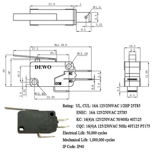 Honywell tương tự <span class=keywords><strong>Micro</strong></span> chuyển Sliver liên hệ với 16A 250VAC 5e4 T85 <span class=keywords><strong>Micro</strong></span> chuyển đổi cho <span class=keywords><strong>Arcade</strong></span> trò chơi máy - Product Image 6