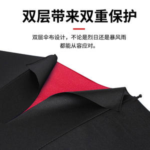 Paraguas de golf automático de doble capa con 24 varillas, extra grande, negro, con mango largo y eje recto, para hombres, para viajes. - Product Image 2