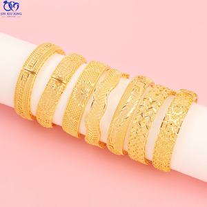 JXX JSZ-Z2284-234A-15N Brazaletes de Boda Unisex, Chapados en Oro de 24K con Circonita, Estilo Vintage, para Decoración de Fiestas en África y Dubái - Product Image 1