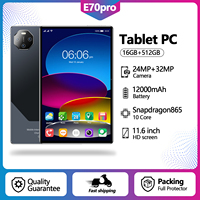 Tablet PC E70 Pro de 11.6 Pulgadas, Nueva, en Oferta 2024, con Memoria Ultra Grande de 16GB+512GB