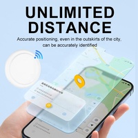 Mini traceur GPS pour animaux de compagnie, style AirTag, étiquette anti-perte sans fil, double système iOS Android & Find My, étanche IP67