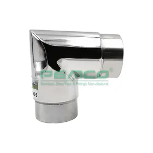 SS Fixed 90 Degree Balcony Stair Mirror Metal 316 Stainless Steel Handrail Tube Joint Connector