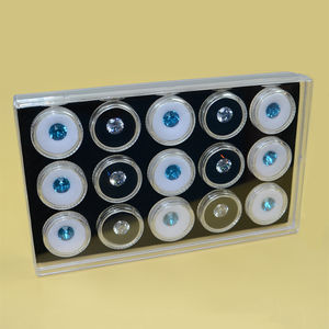Regalo 15 giratorio redondo acrílico transparente desnudo diamante de color caja de exhibición de almacenamiento de piedras preciosas Organizadores de embalaje al por mayor - Product Image 5
