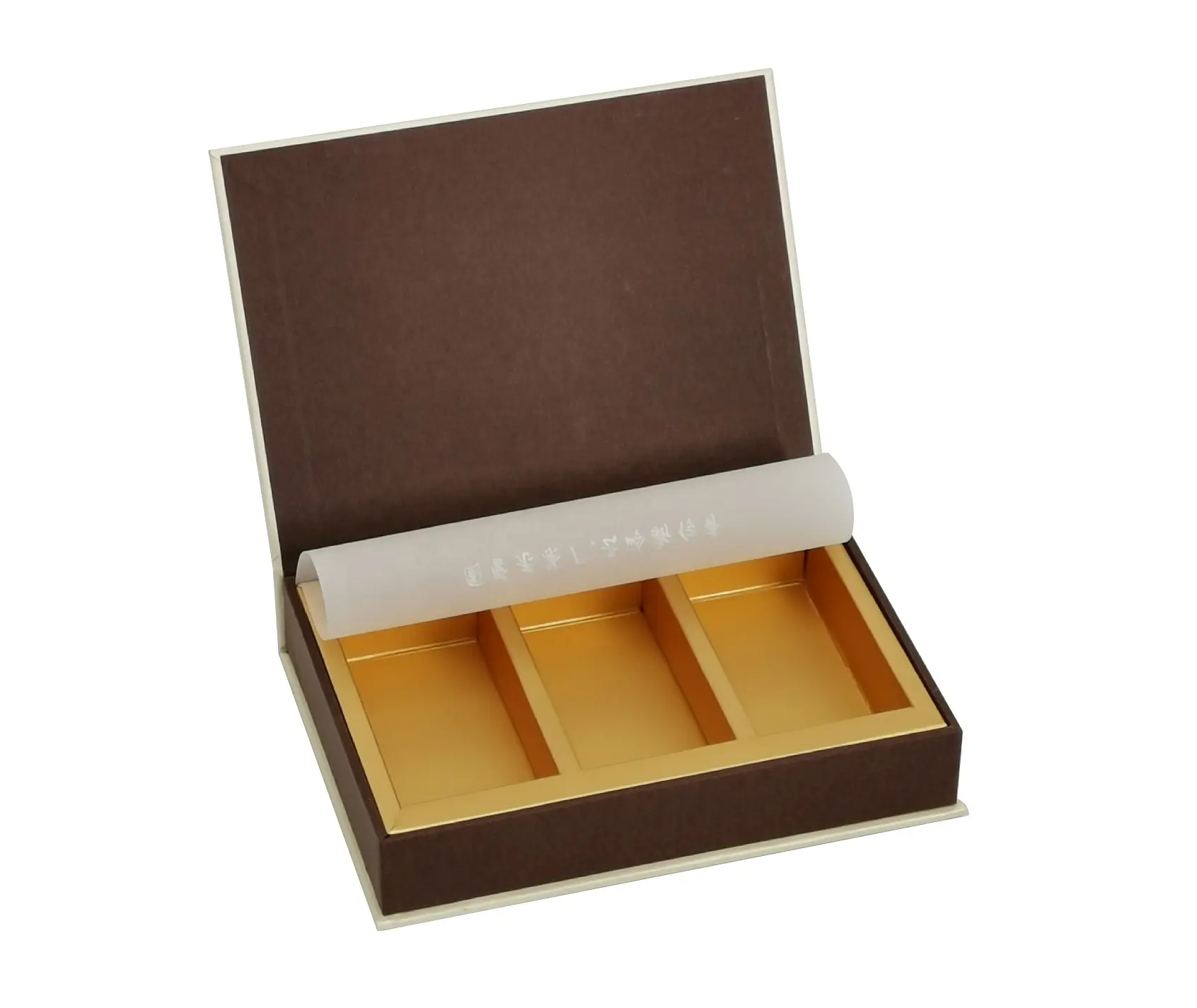 Luxus Starren Karton Magnetische Bookshape Tee Verpackung Geschenk Box mit Drei Teiler