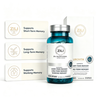 Capsules de soutien cérébral en marque blanche, 50 unités, complément pour la mémoire et la concentration avec vitamines B6, B12 et acide folique