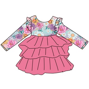 Wholesale Custom Pattern Toddlers Shorts <b>Tulle</b> Twirl Knee-Length Petal Sleeve for Girls - Product Image 3