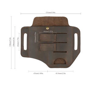 Outdoor Edc Echt Lederen Multitools Schede Gereedschap Mes Riem Zaklamp Clip <span class=keywords><strong>Holster</strong></span> Etui Met Sleutelhouder - Product Image 2