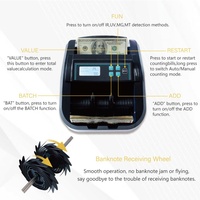 Compteur de billets professionnel BC-308 avec reconnaissance automatique des devises, comptage mixte, détection CADUV/MG/IR, 1000 billets/min, écran LCD