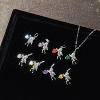 Charme en argent sterling 925 avec zircone, petit ange, 12 pierres de naissance, cœur, petit pendentif pour collier et bracelet