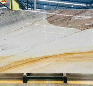 Baldosas de Piso con Vetas Doradas Fluidas Azul Book Match, Baldosas de Lujo Brasileñas Premium con Vetas Doradas Modernas, Encimera de <span class=keywords><strong>Gran</strong></span> Formato para Isla de Cocina - Product Image 1