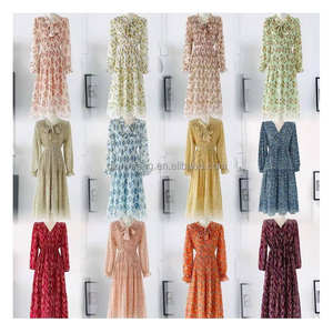 Vestido Casual de Verano para Mujer, Diseño de Gasa con Estampado Floral, Oferta al por Mayor a Bajo <span class=keywords><strong>Precio</strong></span> - Product Image 5