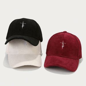 Fashion <b>Small</b> Letter Embroidery Corduroy Baseball Hat Dad Cap Women Simple Fashion Duck Tongue Visor Korean Cap for Men - Product Image 3