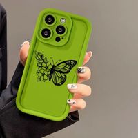 Étui de téléphone portable élégant en TPU souple antichoc de la marque Moni, impression couleur pour 11 12 13 14 15 16 17 Pro Max, motif papillon et fleur