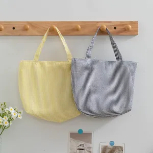 Monogram Lightweight Striped Seersucker <b>Tote</b> <b>Bag</b> Personalized Large-capacity Travel <b>Bridesmaid</b> Wedding Bubble Gauze Handbags - Product Image 5