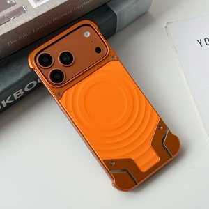 เคสกันกระแทกแบบไร้ขอบ วัสดุอะลูมิเนียมอัลลอยด์ พร้อมแผ่นหลังซิลิโคนลายนูนหรูหรา สำหรับ iPhone 18 17 14 15 16 Pro Max - Product Image 1