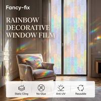 Film décoratif pour fenêtre, film adhésif statique 3D pour porte en verre, couverture de fenêtre colorée Macaron, sans colle, facile à retirer